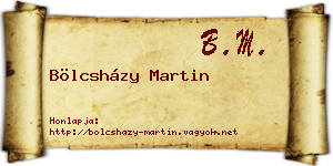 Bölcsházy Martin névjegykártya