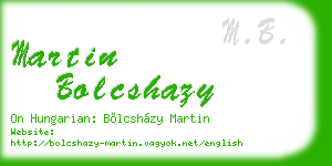 martin bolcshazy business card